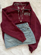 Lalippa Women's Loose Split Zip-Up Hoodie,Graduation,Teacher,Back To School Pullover Fall