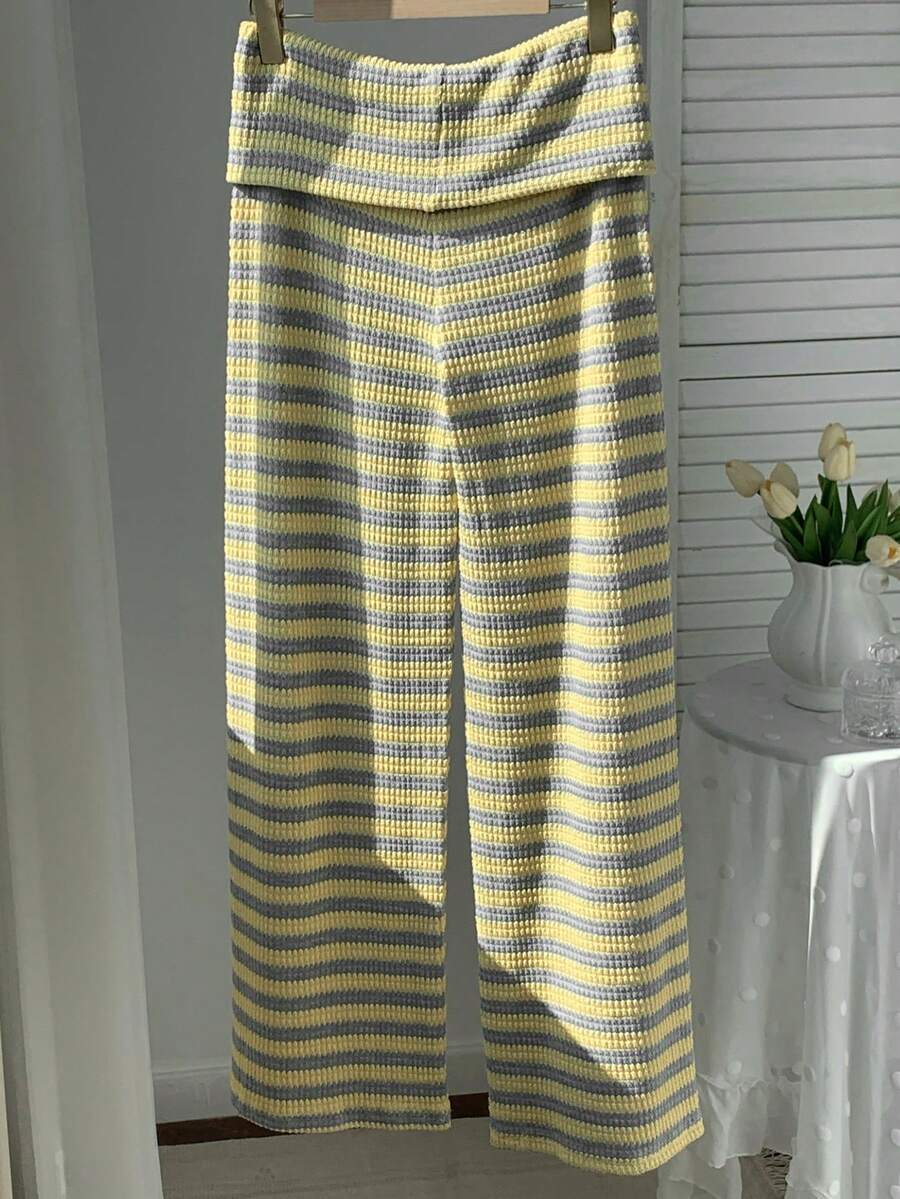 CovetEZ Women's Striped Straight Leg Loose Casual Versatile Pants Women Wide Leg Pants
