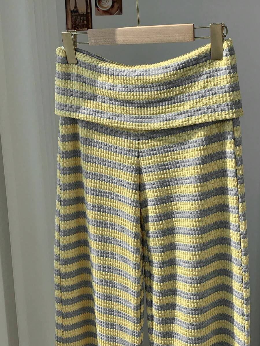 CovetEZ Women's Striped Straight Leg Loose Casual Versatile Pants Women Wide Leg Pants