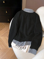 Airaco Women's Contrast Color Block Collar Long Sleeve Half-Zip Casual Pullover Sweatshirt
