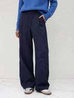 Vela Rue Minimalist Design Jumpsuit Pants, Hook & Zipper Closure, Thin Solid Green Straight Leg Trousers, Flattering Wide Leg, Fashionable All Season