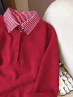 Airaco Women's Contrast Color Block Collar Long Sleeve Half-Zip Casual Pullover Sweatshirt