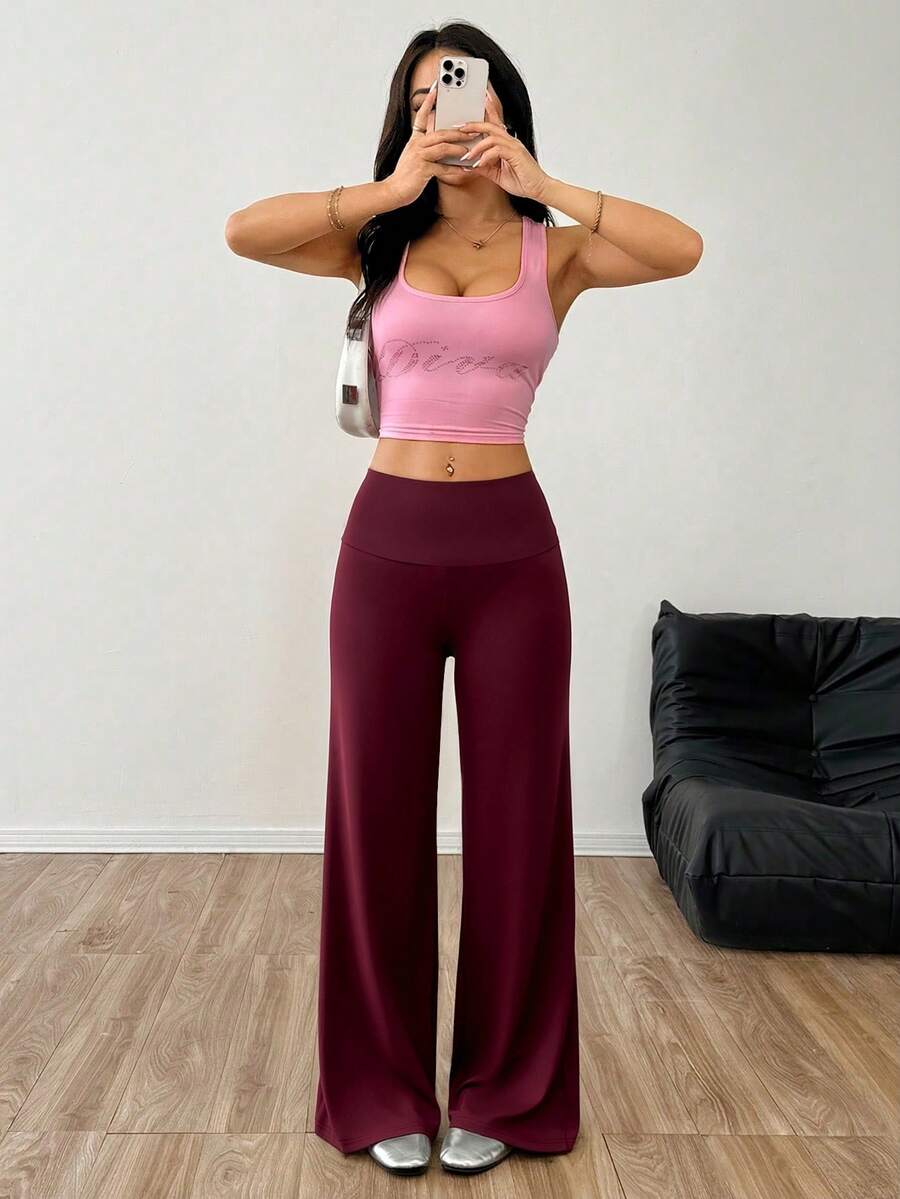 CovetEZ Women's Striped Straight Leg Loose Casual Versatile Pants Women Wide Leg Pants
