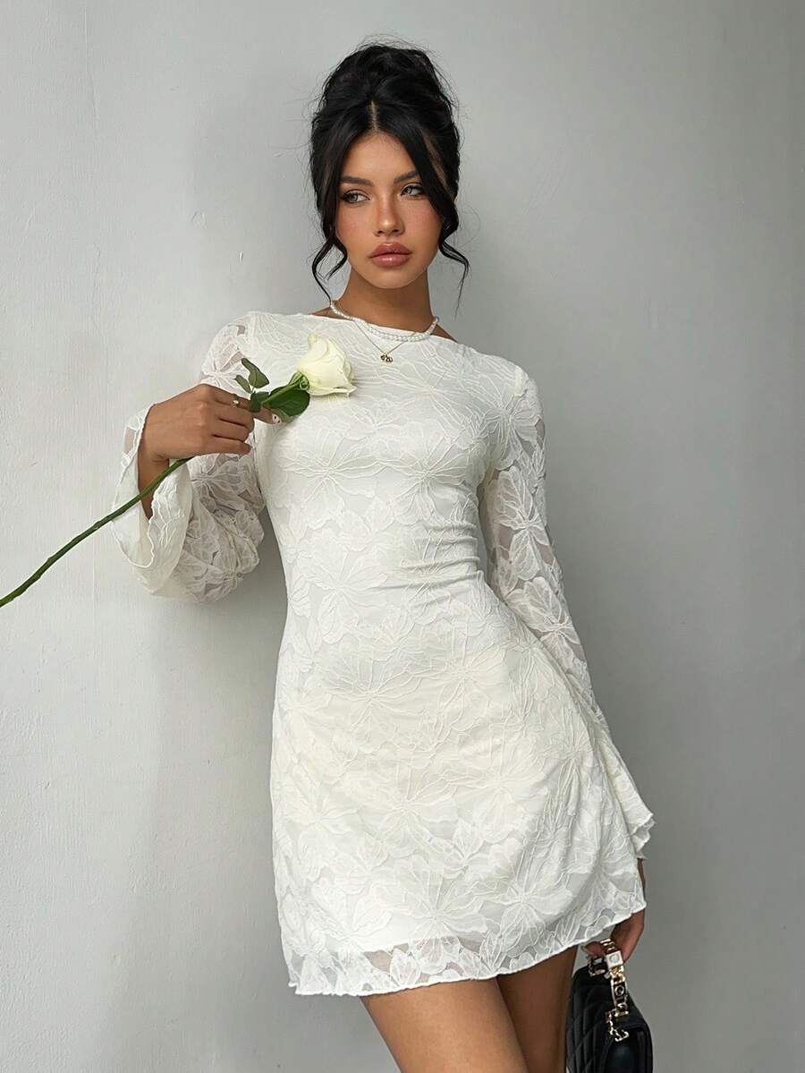 Aloruh Women's Romantic Elegant Lukea Lace Long Sleeve Mini Dress Cream,Women Dating Dress,Women Night Out Dress,Summer Dresses For Women, Honeymoon Outfits Woman .Women Wedding Guest Dress. Island Vacation Outfits,Wedding Guest Dress Women ,Sun Dresses For Women ,Elegant Dresses For Party, Birthday Dresses For Women,White Dresses For Women,Id AI-Adha , AI-Adha Party