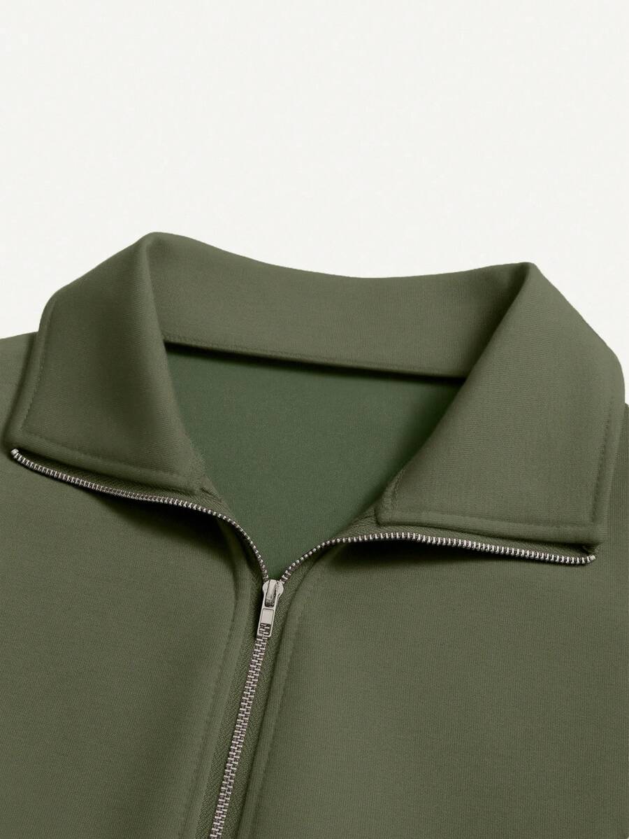 Airaco Women's Solid Color Drop Shoulder Long Sleeve Vintage American Style Half Zip Niche Sweatshirt Pullover Fall