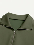 Airaco Women's Solid Color Drop Shoulder Long Sleeve Vintage American Style Half Zip Niche Sweatshirt Pullover Fall