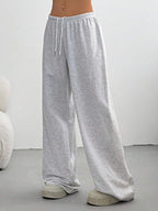 CovetEZ Women's Casual Loose Solid Color Drawstring Waist Sweatpants Wide Leg Sweatpants Graduation,Back To School Outfits,Graduation,Teacher Outfits For Women,Back To School
