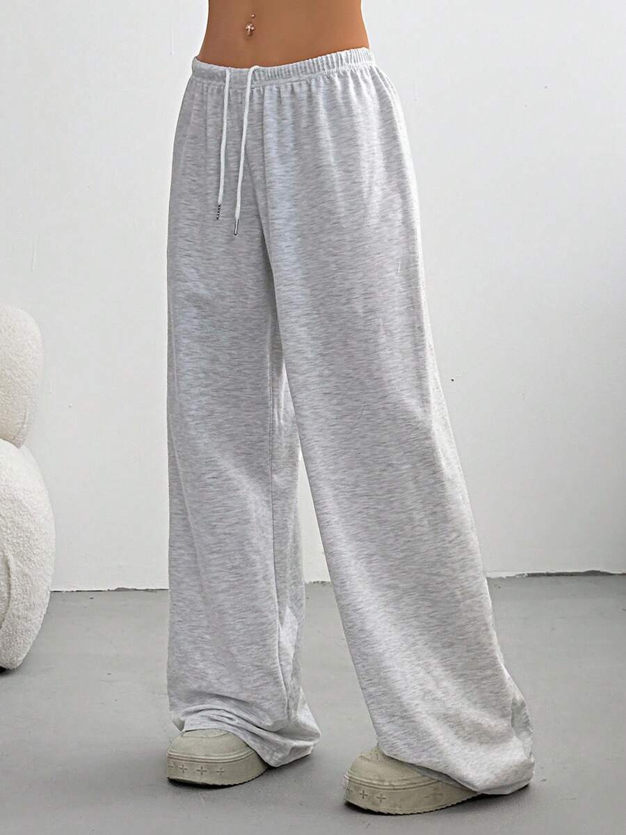 CovetEZ Women's Casual Loose Solid Color Drawstring Waist Sweatpants Wide Leg Sweatpants Graduation,Back To School Outfits,Graduation,Teacher Outfits For Women,Back To School