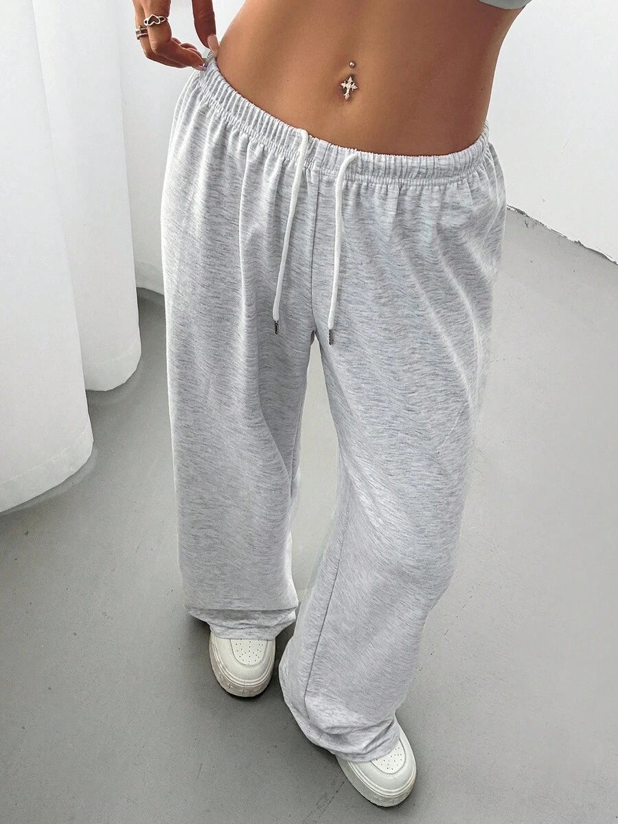 CovetEZ Women's Casual Loose Solid Color Drawstring Waist Sweatpants Wide Leg Sweatpants Graduation,Back To School Outfits,Graduation,Teacher Outfits For Women,Back To School