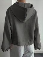 Livesso Women's Minimalist Solid Color Zip-Up Sweatshirt, Autumn Jacket Hoodies