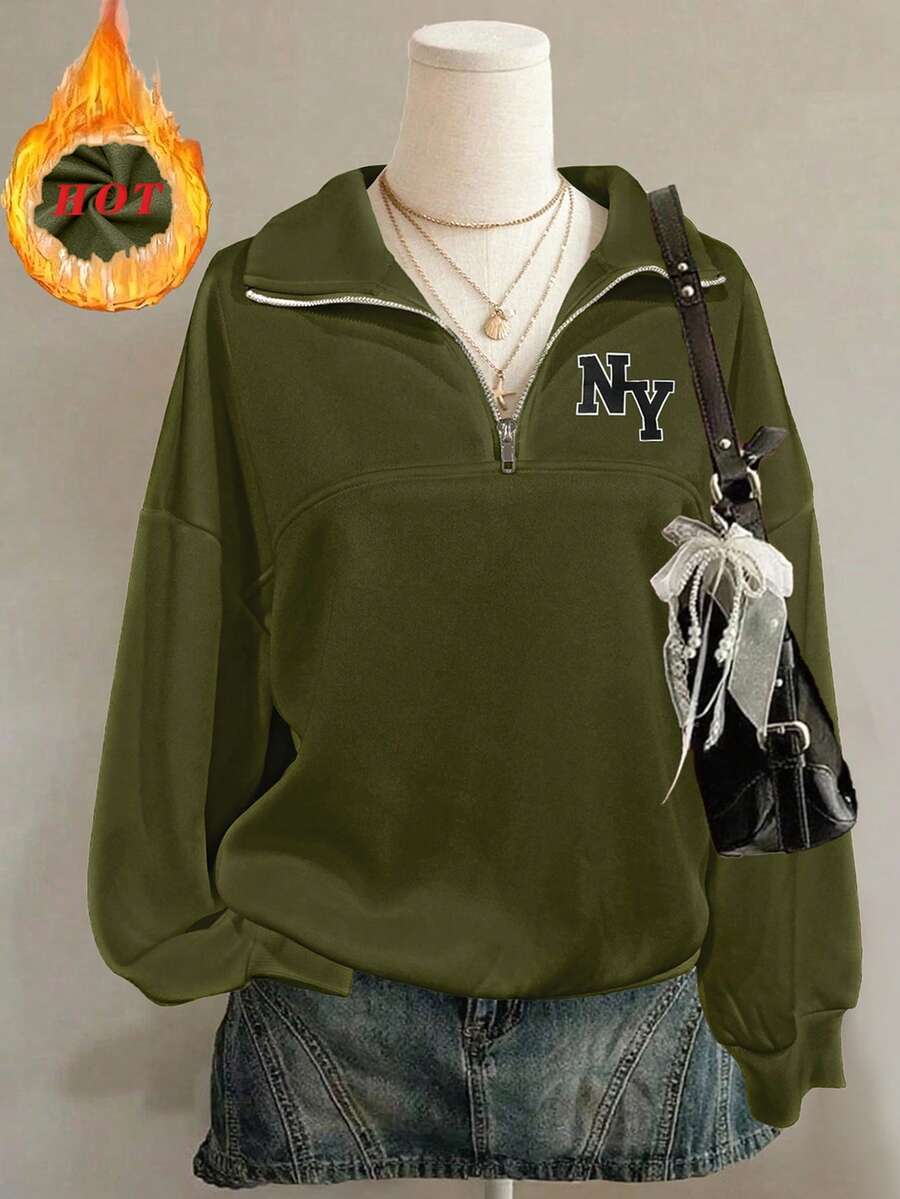 Lalippa Women's Loose Split Zip-Up Hoodie,Graduation,Teacher,Back To School Pullover Fall