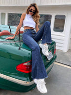 EMERY ROSE Slim Fit Flare Leg Casual Versatile Button Pocket Women Jeans