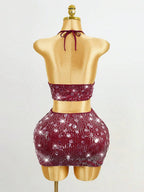 BamGleam Sequin Mini Bodycon Skirt For Holiday Party Clothes