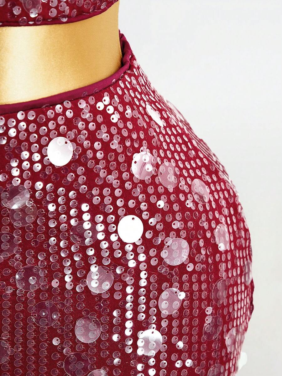 BamGleam Sequin Mini Bodycon Skirt For Holiday Party Clothes