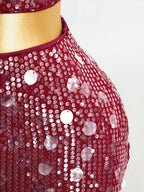 BamGleam Sequin Mini Bodycon Skirt For Holiday Party Clothes