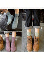 5 Pairs Winter Warmth Sports Socks For Women - Thick Thermal Design For Outdoor Activities In Autumn & Winter, Casual Comfort & Superior Insulation | Autumn Winter New Style/Knit Winter Socks/Christmas Gifts