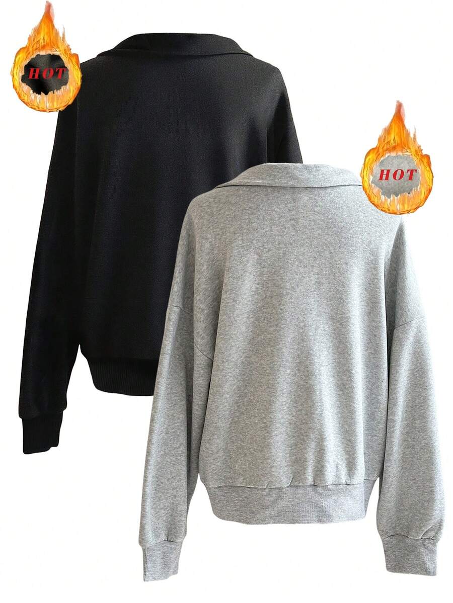 Lalippa Women's Loose Split Zip-Up Hoodie,Graduation,Teacher,Back To School Pullover Fall