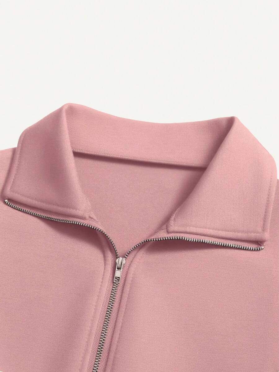 Airaco Women's Solid Color Drop Shoulder Long Sleeve Vintage American Style Half Zip Niche Sweatshirt Pullover Fall