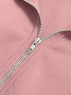 Airaco Women's Solid Color Drop Shoulder Long Sleeve Vintage American Style Half Zip Niche Sweatshirt Pullover Fall