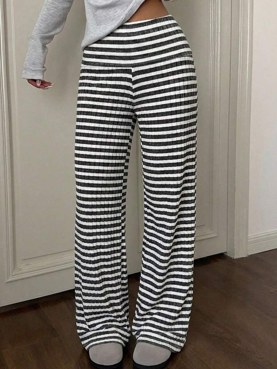 CovetEZ Women's Striped Straight Leg Loose Casual Versatile Pants Women Wide Leg Pants