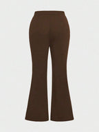 Plus Size Women Elegant High Waist Pocket Slim Fit Casual Everyday Commute Pants