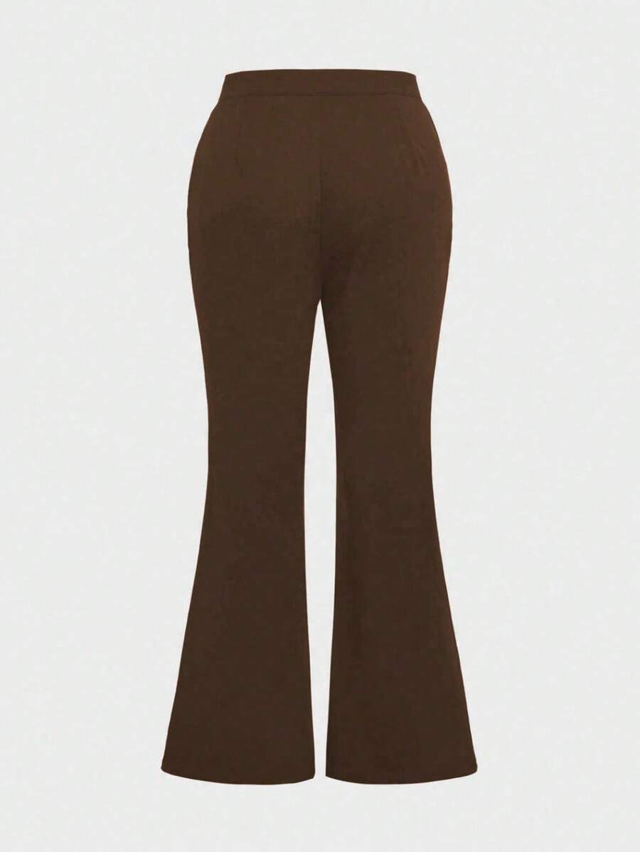 Plus Size Women Elegant High Waist Pocket Slim Fit Casual Everyday Commute Pants