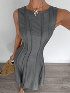 Siren Gaze New  Linen Long Dress For Women, Split Pleated Waist A-Line Dress, Elegant Long Dress, Sun Dresses For Women Holiday Wear, Imitation Linen Flowing Long Dress, Business Casual Women's Wear,Fall Women Clothes Party Summer