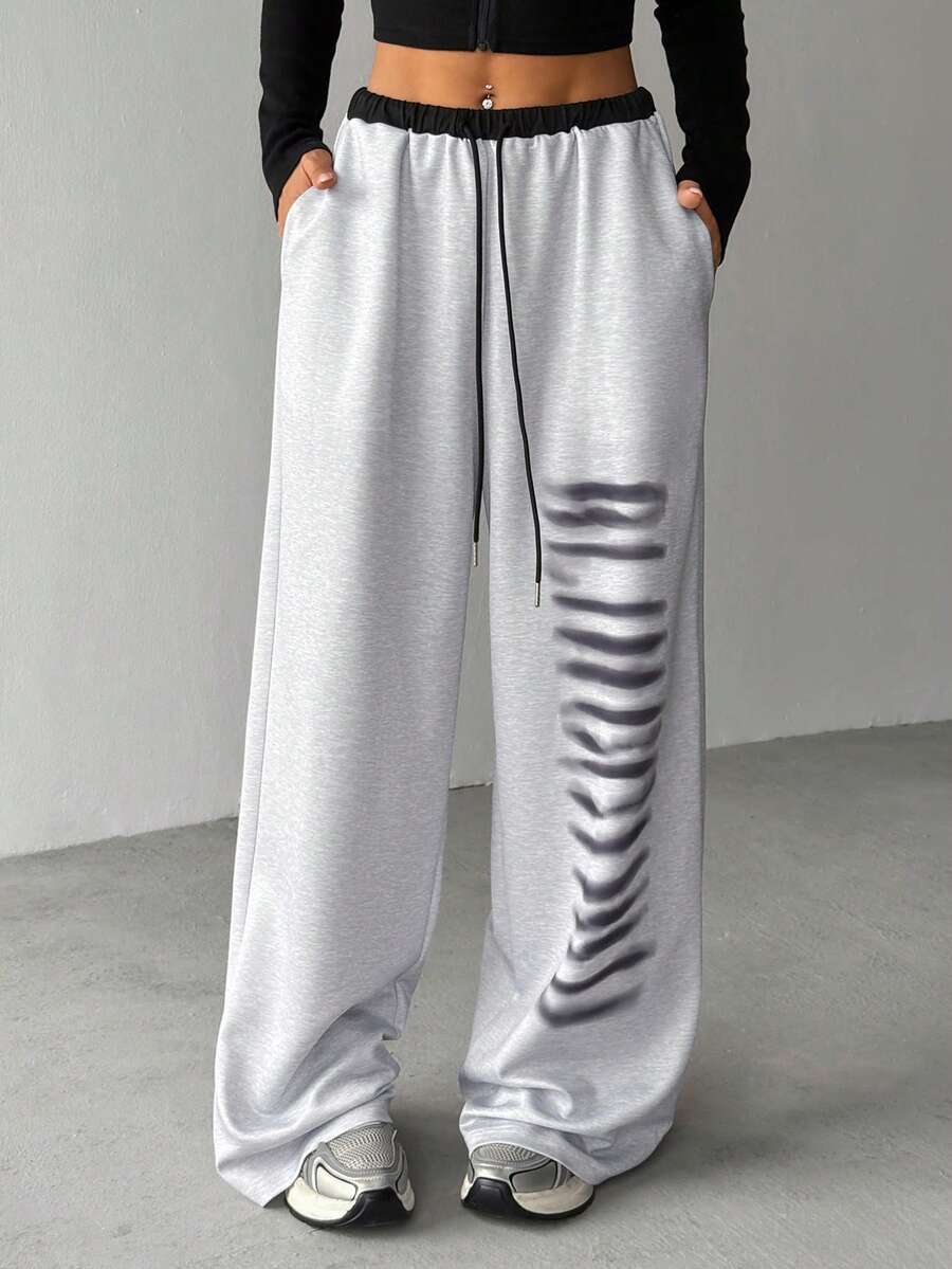 Airlisse Women's New Fashion Knitted Printed Sweatpants
