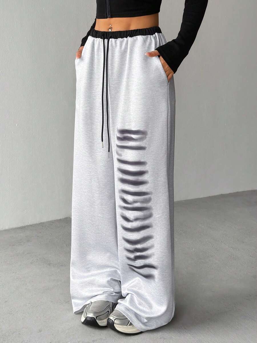 Airlisse Women's New Fashion Knitted Printed Sweatpants