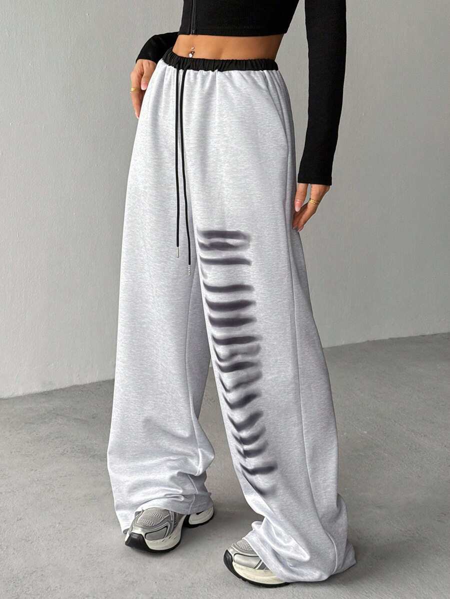 Airlisse Women's New Fashion Knitted Printed Sweatpants