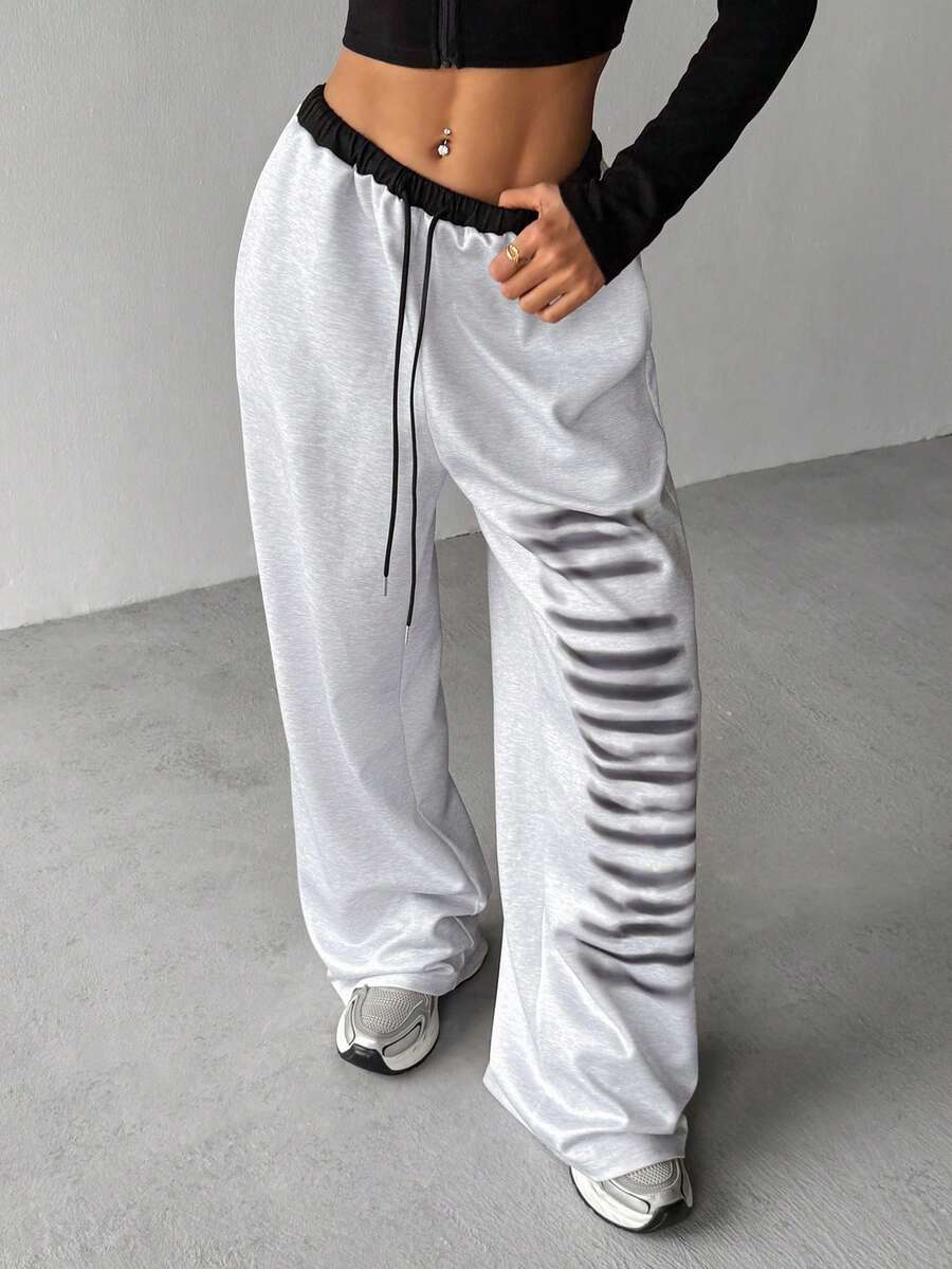 Airlisse Women's New Fashion Knitted Printed Sweatpants