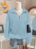 Lalippa Women's Loose Split Zip-Up Hoodie,Graduation,Teacher,Back To School Pullover Fall