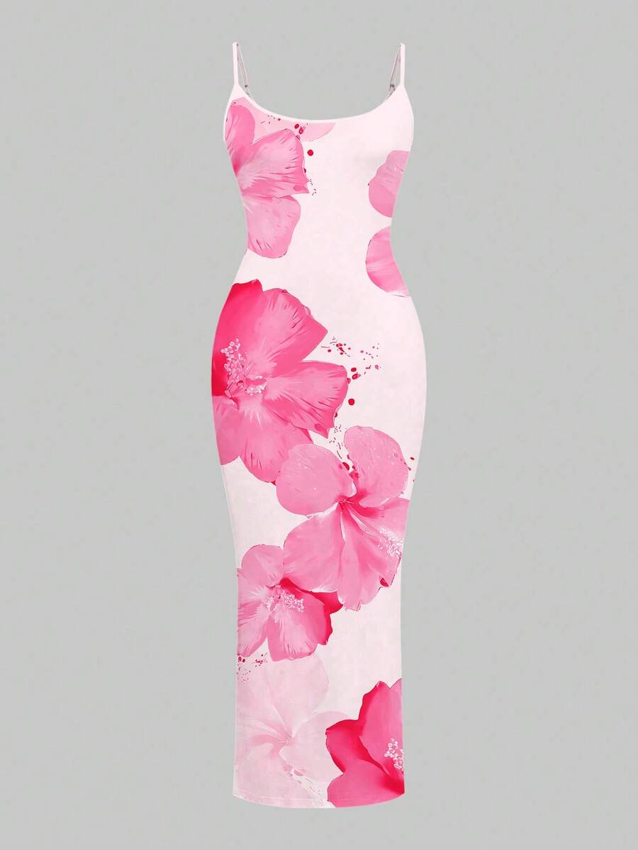 Slaydiva 2025/Summer Outfits For Women/Fall Women Clothes/Summer Dresses For Women/Elegant Dresses For Women/Wedding Guest Dress Women/Vacation Outfits Woman/Going Out/Classy Outfits For Women/Floral Graphic Casual Minimalist Sleeveless Dress Chic Dress