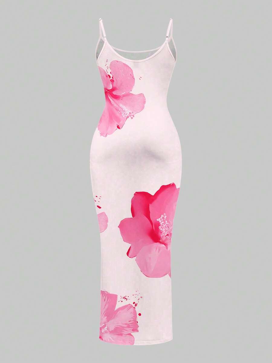 Slaydiva 2025/Summer Outfits For Women/Fall Women Clothes/Summer Dresses For Women/Elegant Dresses For Women/Wedding Guest Dress Women/Vacation Outfits Woman/Going Out/Classy Outfits For Women/Floral Graphic Casual Minimalist Sleeveless Dress Chic Dress