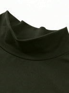 EARO Women's Long Slit Bodycon Dress, High-End Elegant Fashion Casual Versatile Layering Dress, TighRucheded Long Sleeve High Neck Knit Stretchy Mini Dress