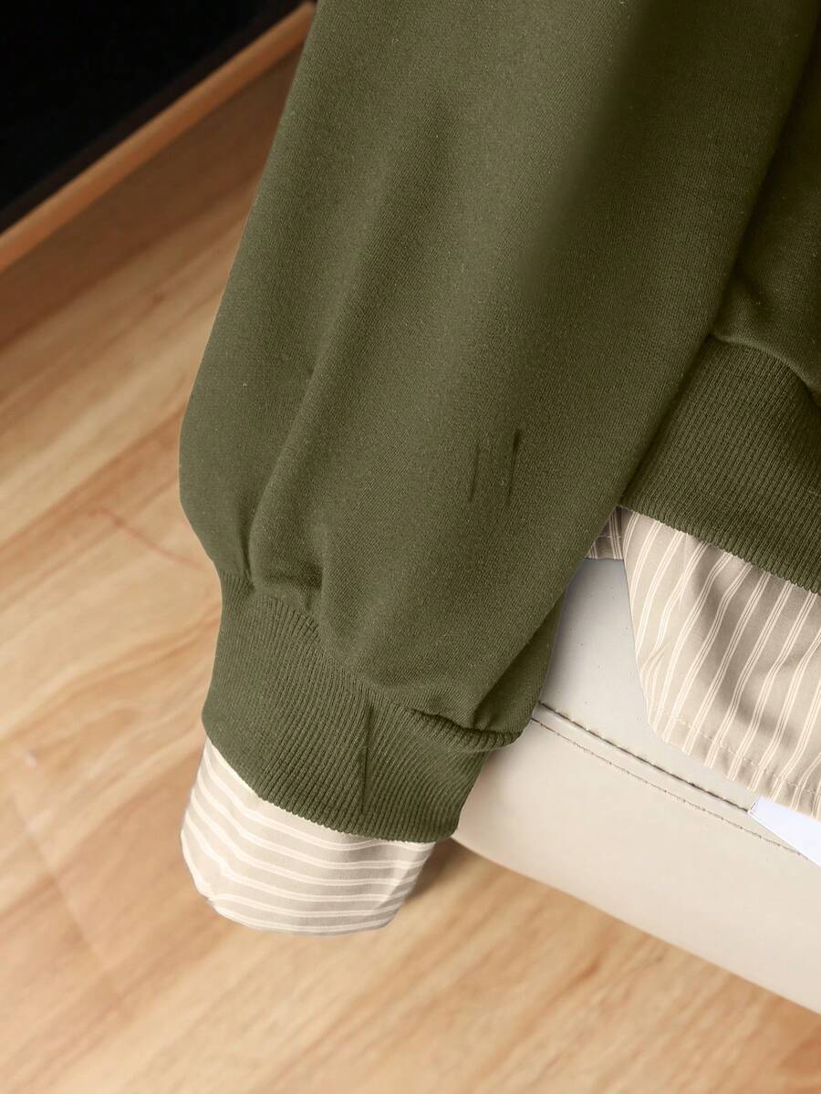 Airaco Women's Contrast Color Block Collar Long Sleeve Half-Zip Casual Pullover Sweatshirt