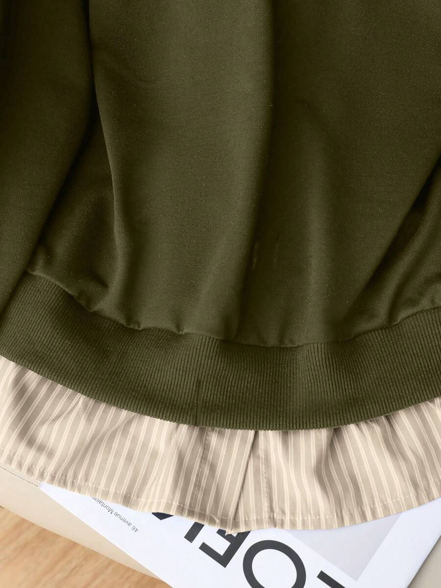 Airaco Women's Contrast Color Block Collar Long Sleeve Half-Zip Casual Pullover Sweatshirt