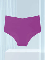 Aofeiqike 6pcs High Waist Plus Size Women Briefs, Sexy Seamless Breathable Ice Silk Panties, Comfortable Soft Hipster Underwear