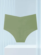 Aofeiqike 6pcs High Waist Plus Size Women Briefs, Sexy Seamless Breathable Ice Silk Panties, Comfortable Soft Hipster Underwear