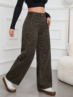 SHEIN ICON Casual Relaxed-Fit High-Waist Straight Leg Denim Jeans