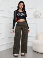 SHEIN ICON Casual Relaxed-Fit High-Waist Straight Leg Denim Jeans