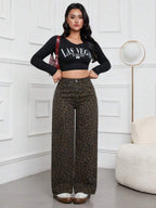 SHEIN ICON Casual Relaxed-Fit High-Waist Straight Leg Denim Jeans