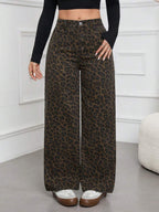 SHEIN ICON Casual Relaxed-Fit High-Waist Straight Leg Denim Jeans