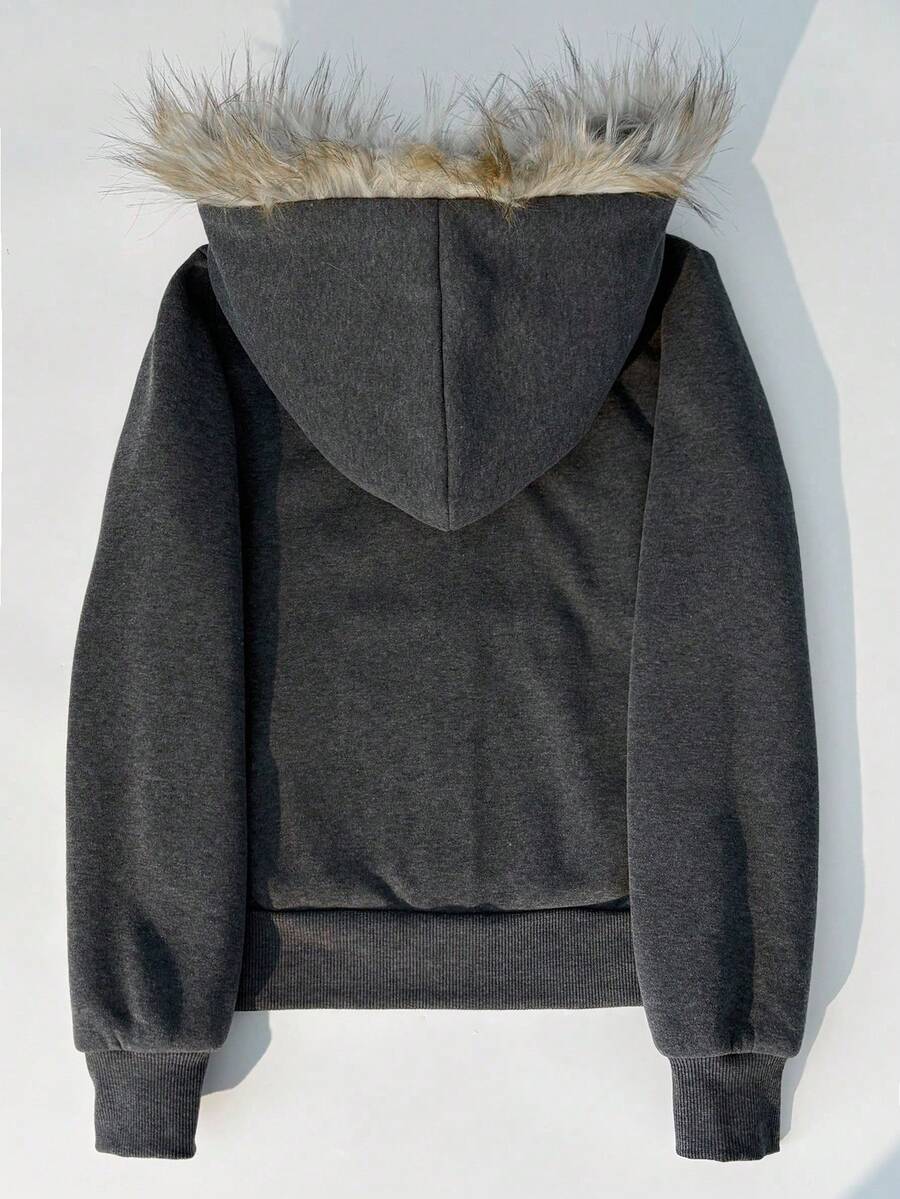 Glimmora New Women Zip-Up Sweatshirt, Gray Long Sleeve Jacket