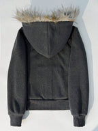 Glimmora New Women Zip-Up Sweatshirt, Gray Long Sleeve Jacket
