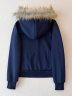 Glimmora New Women Zip-Up Sweatshirt, Gray Long Sleeve Jacket