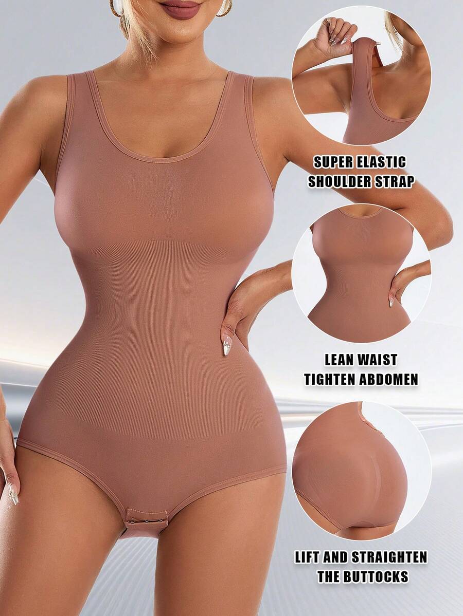 3 Pieces Of Seamless High-Waisted Body Shapewear Shaping One-Piece Pants, With An Opening At The Crotch For Easy On And Off - A Pair Of Stretchy Pants Designed To Shape The Body, Enhance The Hip Line, Control Abdominal Fat, And Boost The Bust. The Material Is A Knitted Breathable Elastic Fabric.