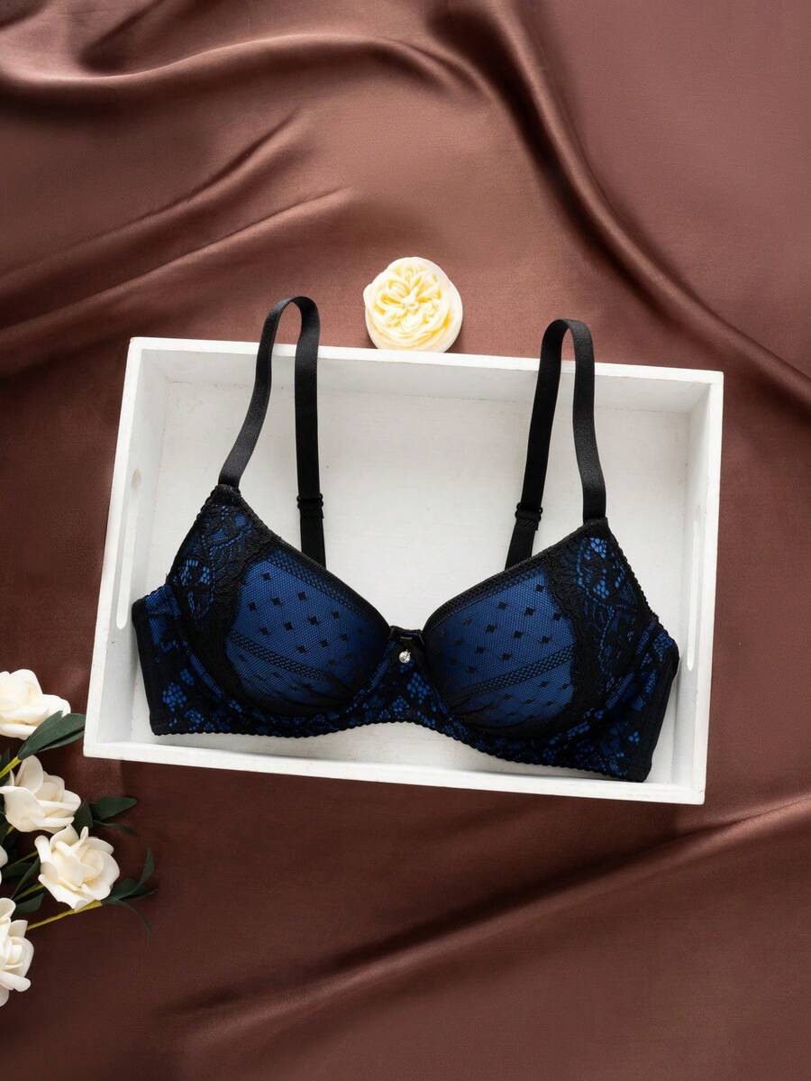 1pc Sexy Lace Minimalist Lift-Up Small Bust Underwire Bra For Women Lingerie