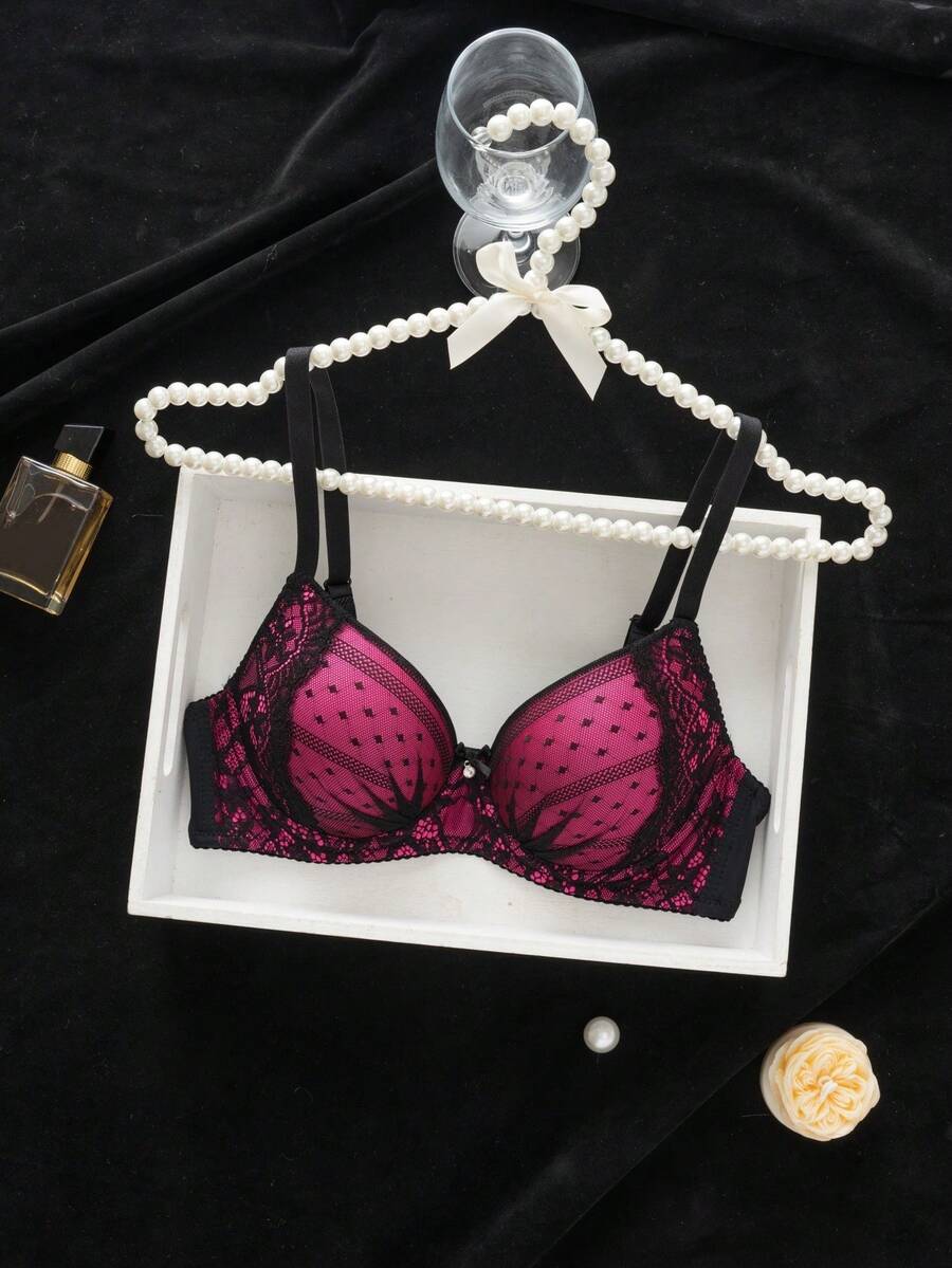 1pc Sexy Lace Minimalist Lift-Up Small Bust Underwire Bra For Women Lingerie