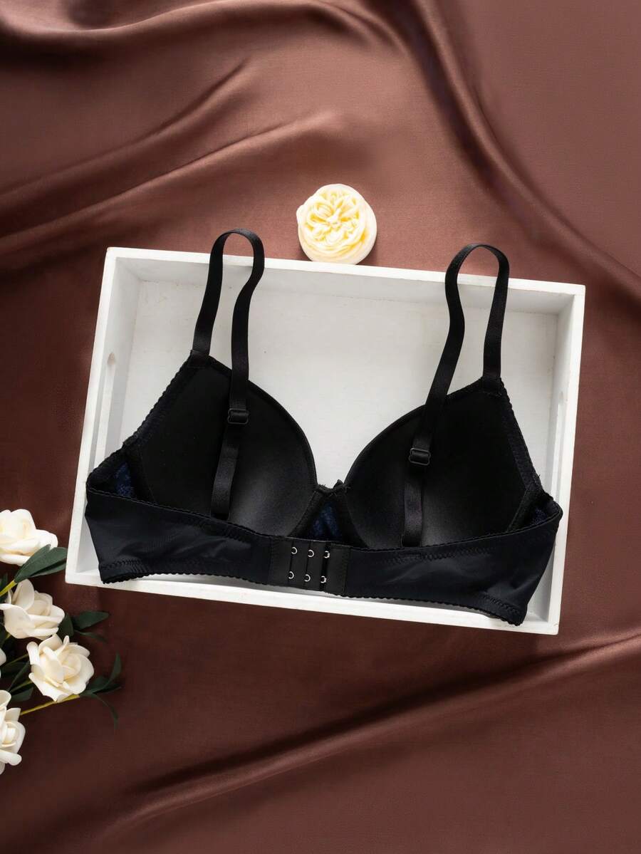 1pc Sexy Lace Minimalist Lift-Up Small Bust Underwire Bra For Women Lingerie